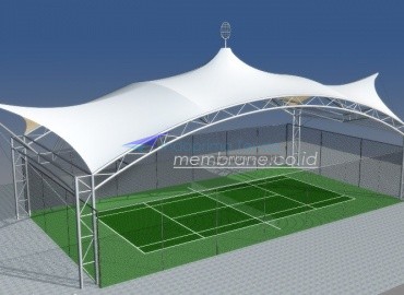 atap lapangan tenis modern membran
